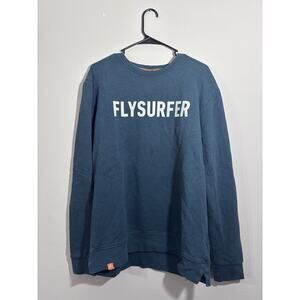 Flysurfer Sweater Pullover Mens XL 100% Cotton Long Sleeve Crew Dark Turqouise